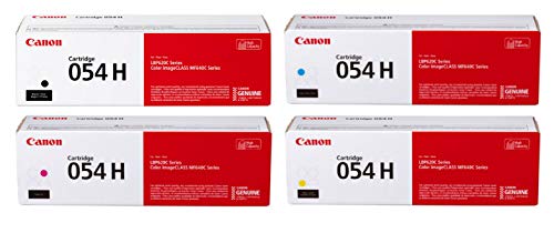 Canon مجموعة خرطوشة الحبر الأصلية 054 كاملة 4 ألوان عالية الإنتاجية (CRG054HYCMYK)