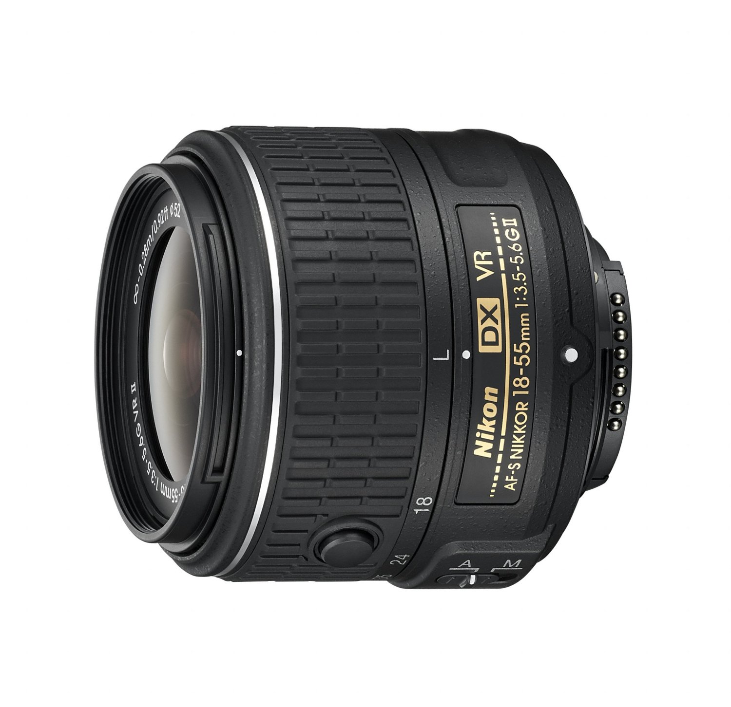 Nikon عدسة AF-S DX NIKKOR مقاس 18-55 مم f / 3.5-5.6G لتقليل الاهتزاز II مع تركيز تلقائي لكاميرات DSLR