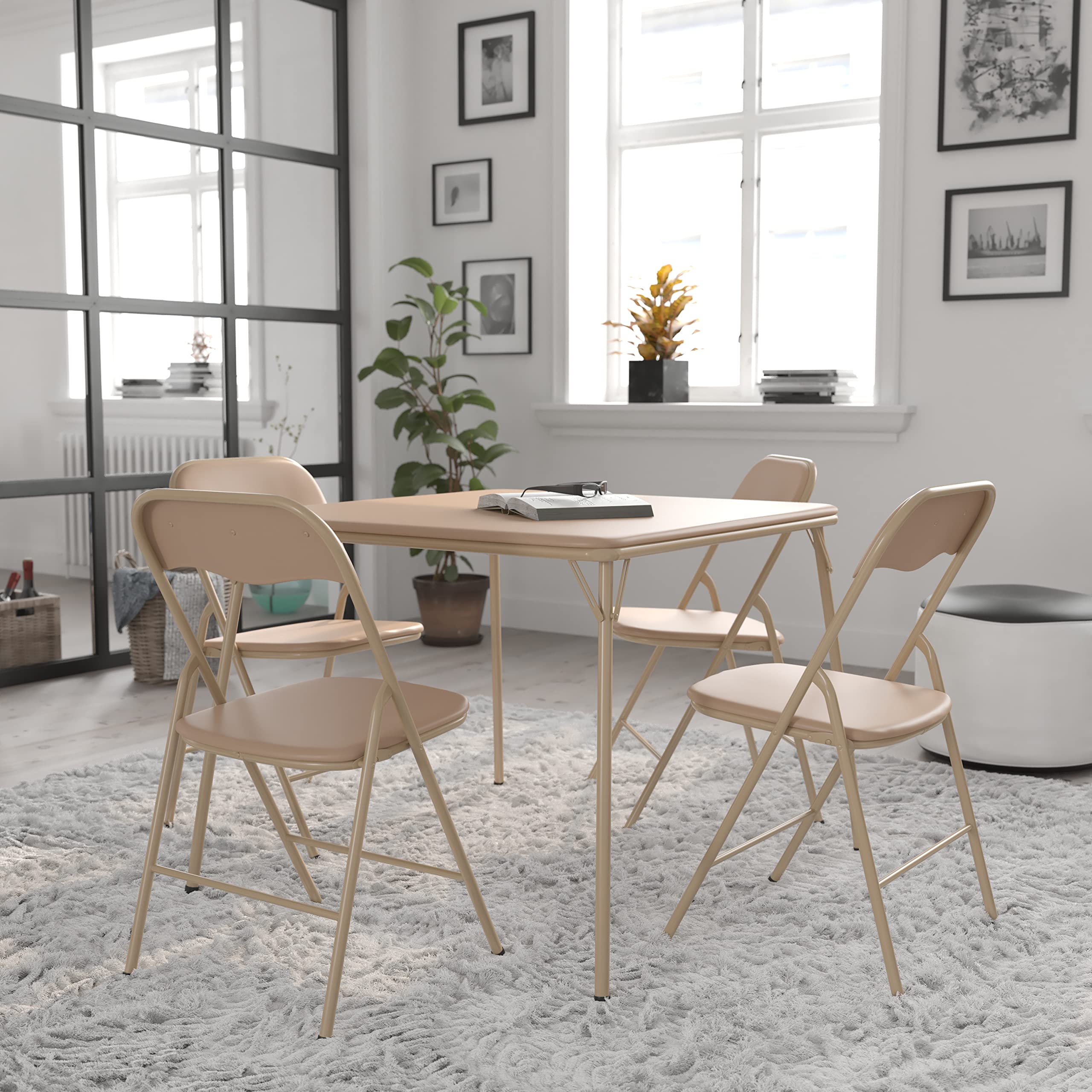 Flash Furniture طقم طاولة وكرسي قابل للطي مكون من 5 قطع