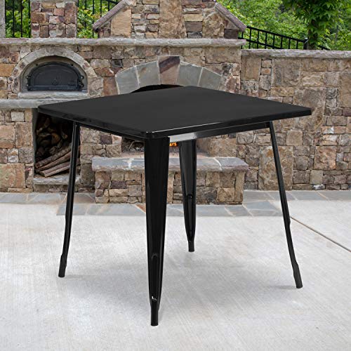 Flash Furniture الصف التجاري 31.5 'طاولة معدنية سوداء م...