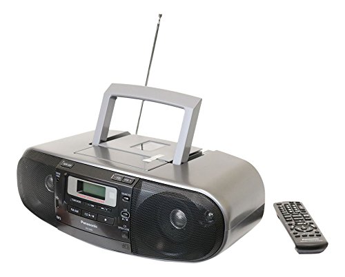 Panasonic RX-D55GC-K Boombox High Power MP3 CD AM / FM Radio Cassette Recorder with USB & Music Port صوت عالي الجودة مع 2-Way 4-Speaker (أسود)