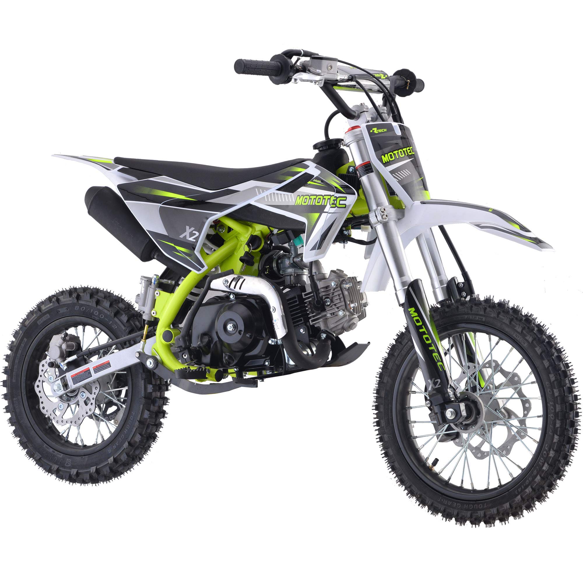 MotoTec X2 110cc 4-Stroke Gas Dirt Bike Green