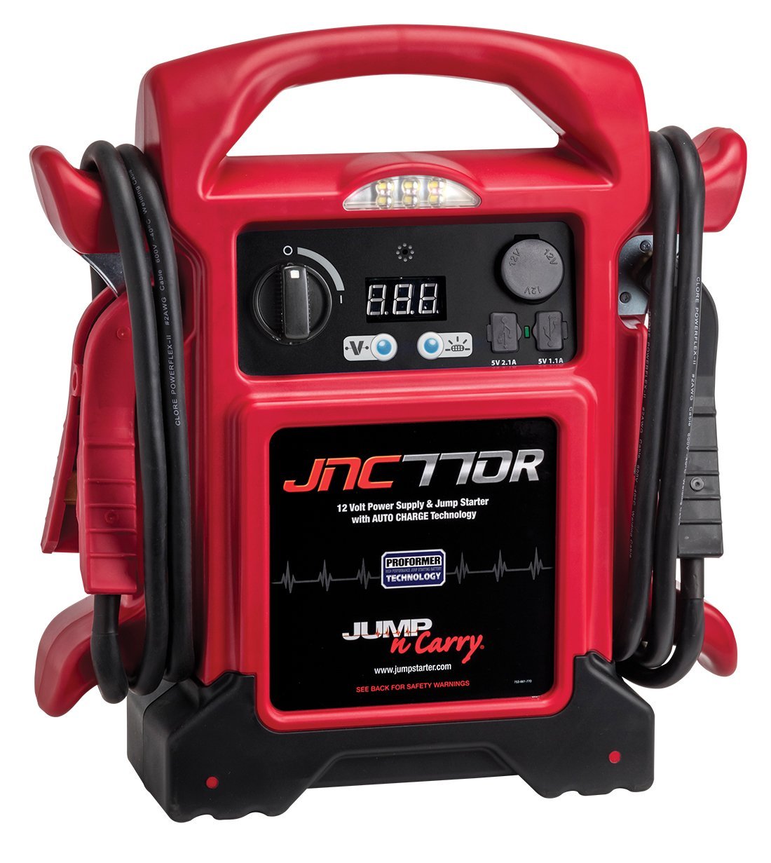 Clore Automotive Jump-N-Carry JNC770R 1700 Peak Amp Premium 12-Volt Jump Starter - أحمر