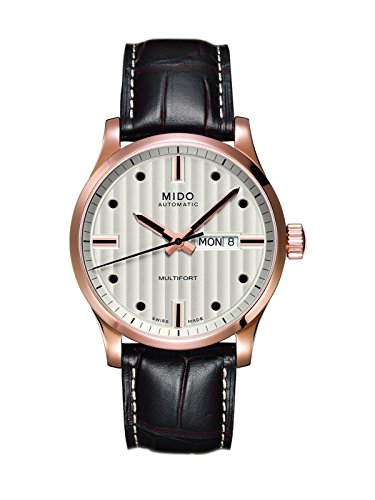 Mido ساعة ميدو للرجال -M0054303603100 متعددة المنافذ وشاشة عرض سويسرية أوتوماتيكية بنية اللون