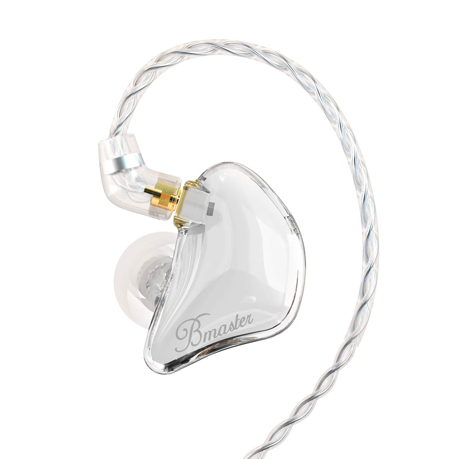 BASN Bmaster Triple Drivers in Ear Monitor Headphone مع اثنين من الكابلات القابلة للفصل تناسب الأذن لمهندس الصوت والموسيقي (أبيض)