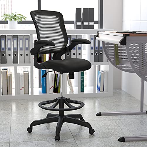 Flash Furniture منتصف الظهر شبكة سوداء كرسي مكتب عملي مريح