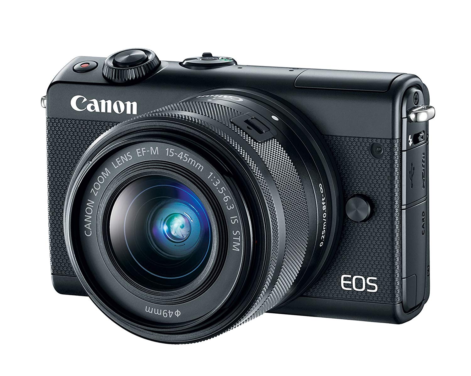Canon كاميرا EOS M100 بدون مرآة مع عدسة مقاس 15-45 مم - تدعم Wi-Fi و Bluetooth و NFC (أسود)