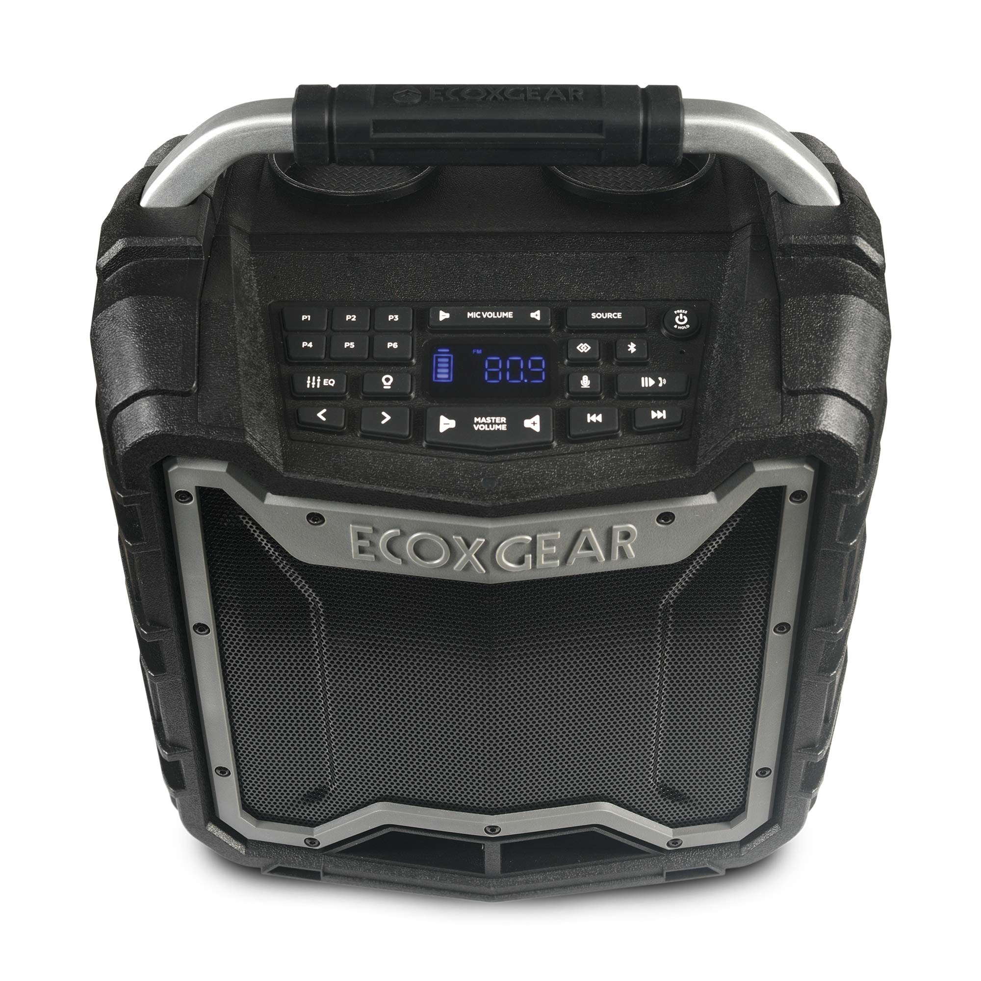 ECOXGEAR EcoTrek GDI-EXTRK210 متين مقاوم للماء عائم محمول يعمل بالبلوتوث لاسلكي 100 وات مكبر صوت استريو ذكي ونظام PA (رمادي)