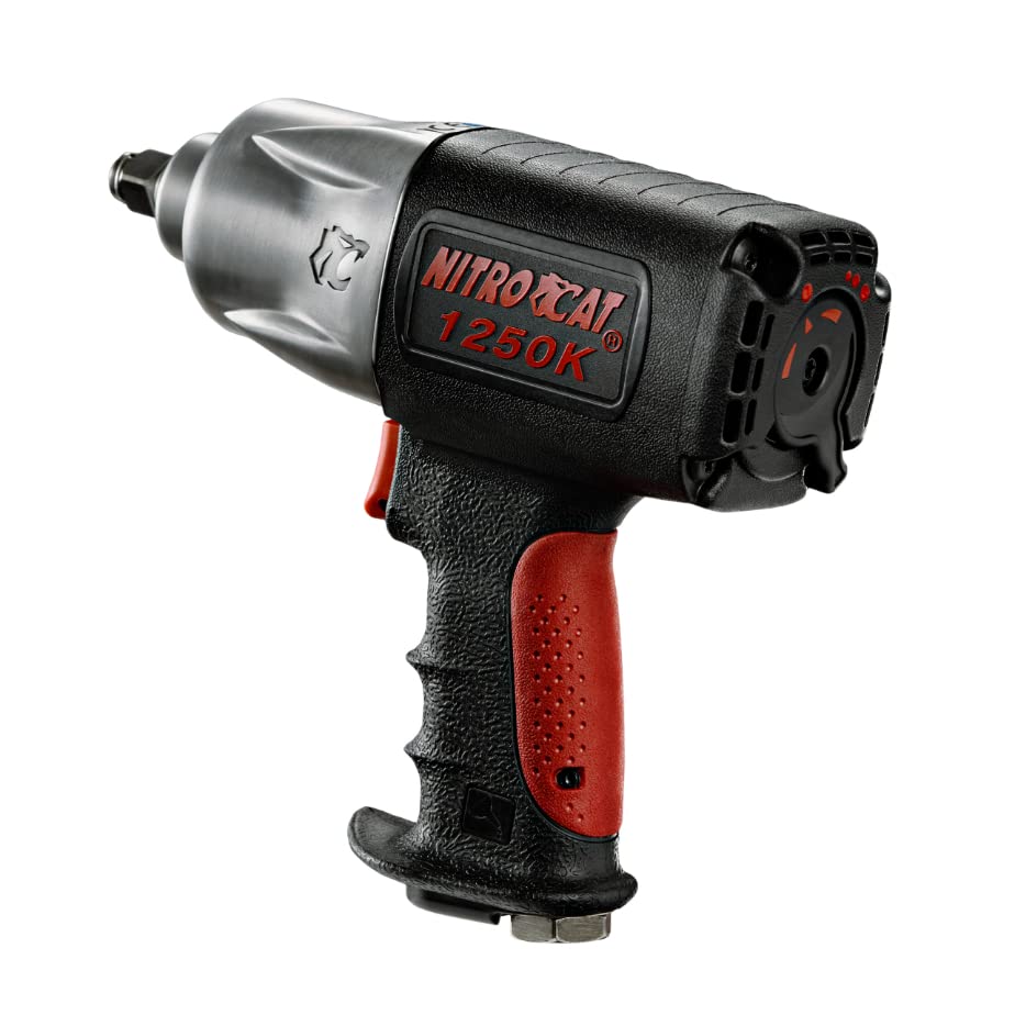 AIRCAT 1250-K 1/2-Inch Nitrocat Kevlar and Composite Twin Clutch Impact Wrench 1300 ft-lbs
