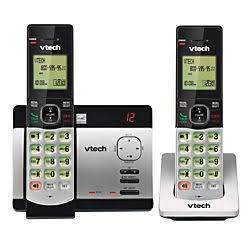 Vtech CS5129-2 DECT 6.0 قم بالاتصال بالخلية 2 بنظام الرد اللاسلكي للهاتف مع معرف المتصل