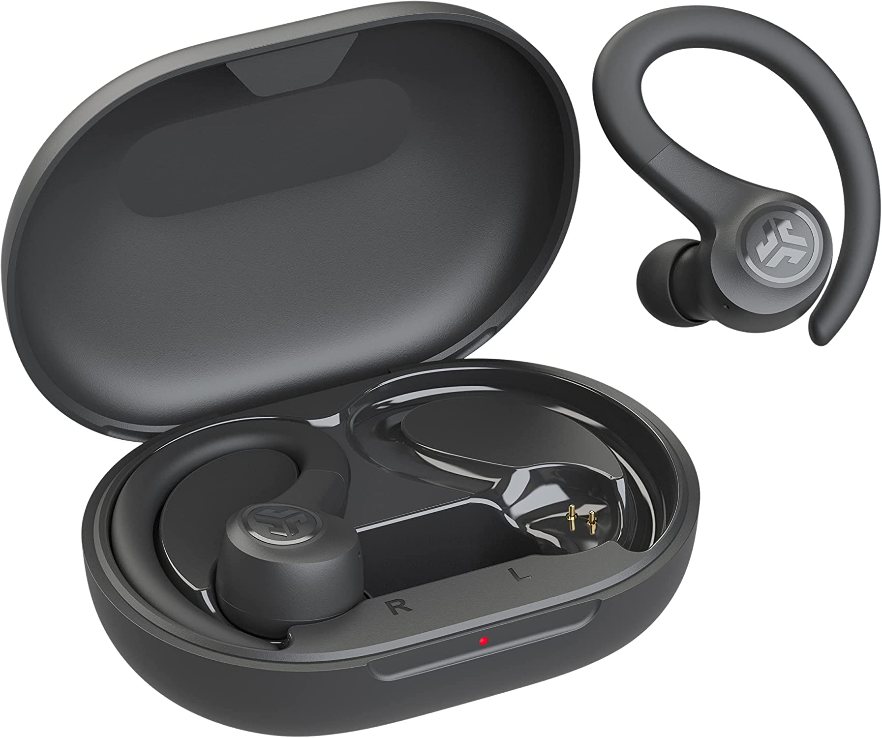  JLAB Go Air Sport - سماعات أذن لاسلكية للتمرين تتميز بمكالمة C3 واضحة وتصميم آمن لخطاف الأذن و 32+ ساعة من وقت تشغيل البل...