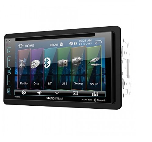 Soundstream VR-65B Double-DIN Bluetooth DVD / CD / AM / FM in-Dash Car Stereo مع 6.2 'Smart Sense Screen