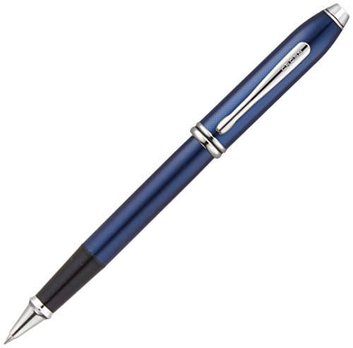 Cross قلم حبر سائل Townsend Quartz Blue Lacquer Selectip ذو مواضع مطلية بالروديوم