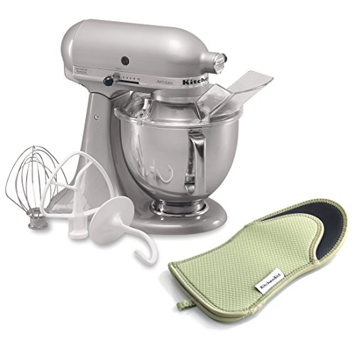 KitchenAid KSM150PSMC Artisan Series 5-Qt. خلاط عامودي مع درع صب - كروم ميتاليك