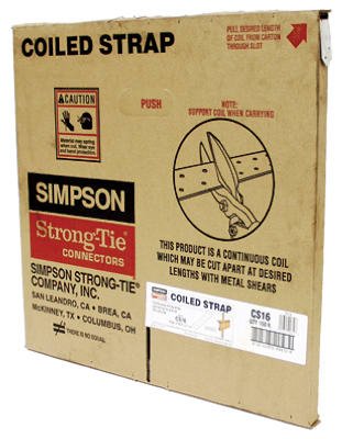 Simpson Strong-Tie CS16 - حزام ملفوف مجلفن مقاس 16 قدمًا بطول 150 قدمًا