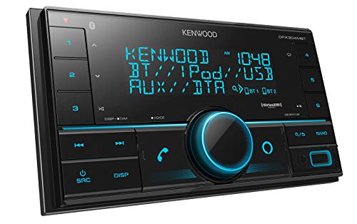  KENWOOD جهاز استقبال وسائط رقمية مزدوج DIN in-Dash DPX304MBT مزود بتقنية Bluetooth (لا يشغل الأقراص المضغوطة) | جهاز استقبال ستي...