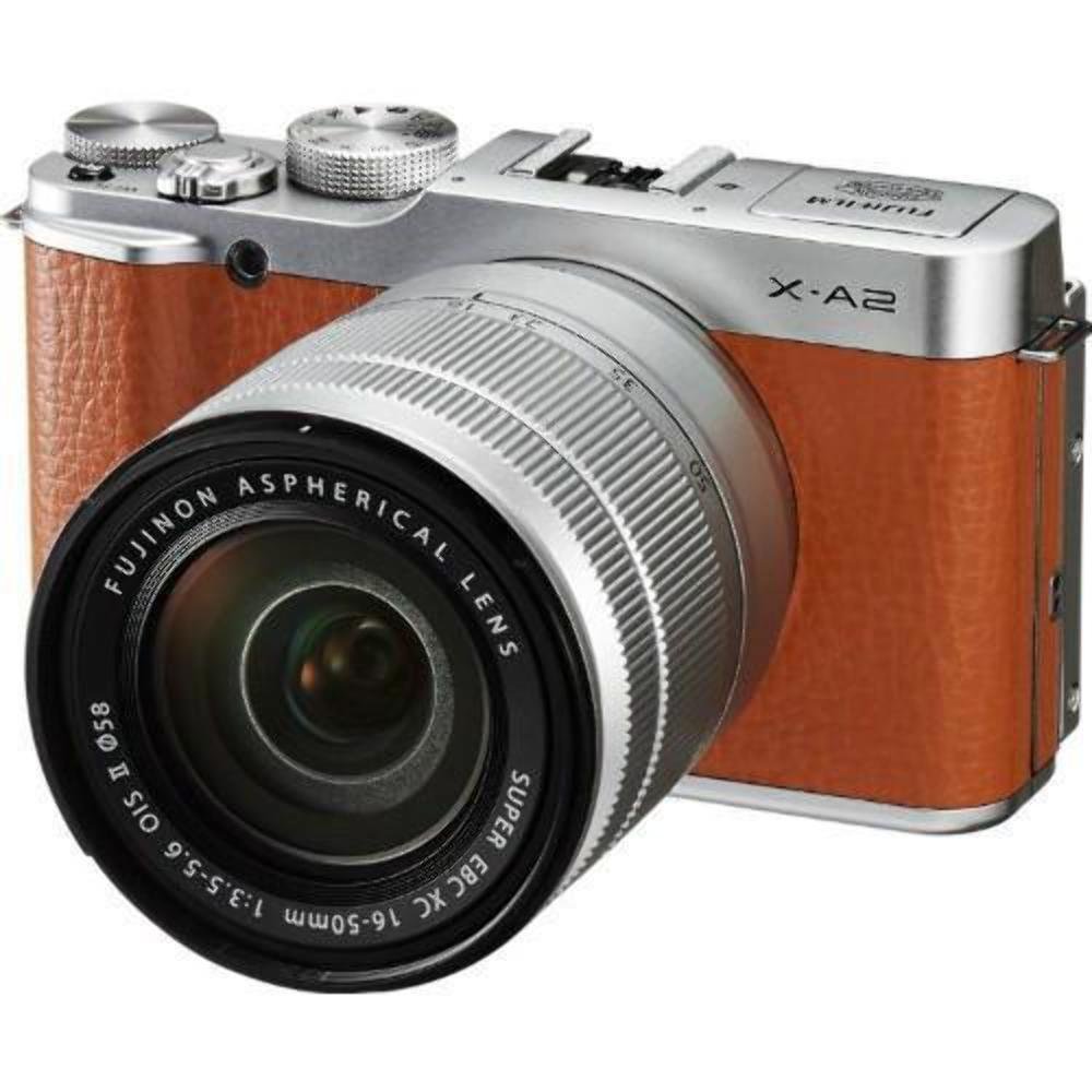 EBasket كاميرا فوجي فيلم X-A2 الرقمية بدون مرآة مع عدسة مقاس 16-50 مم (بني) - إصدار عالمي (بدون ضمان)