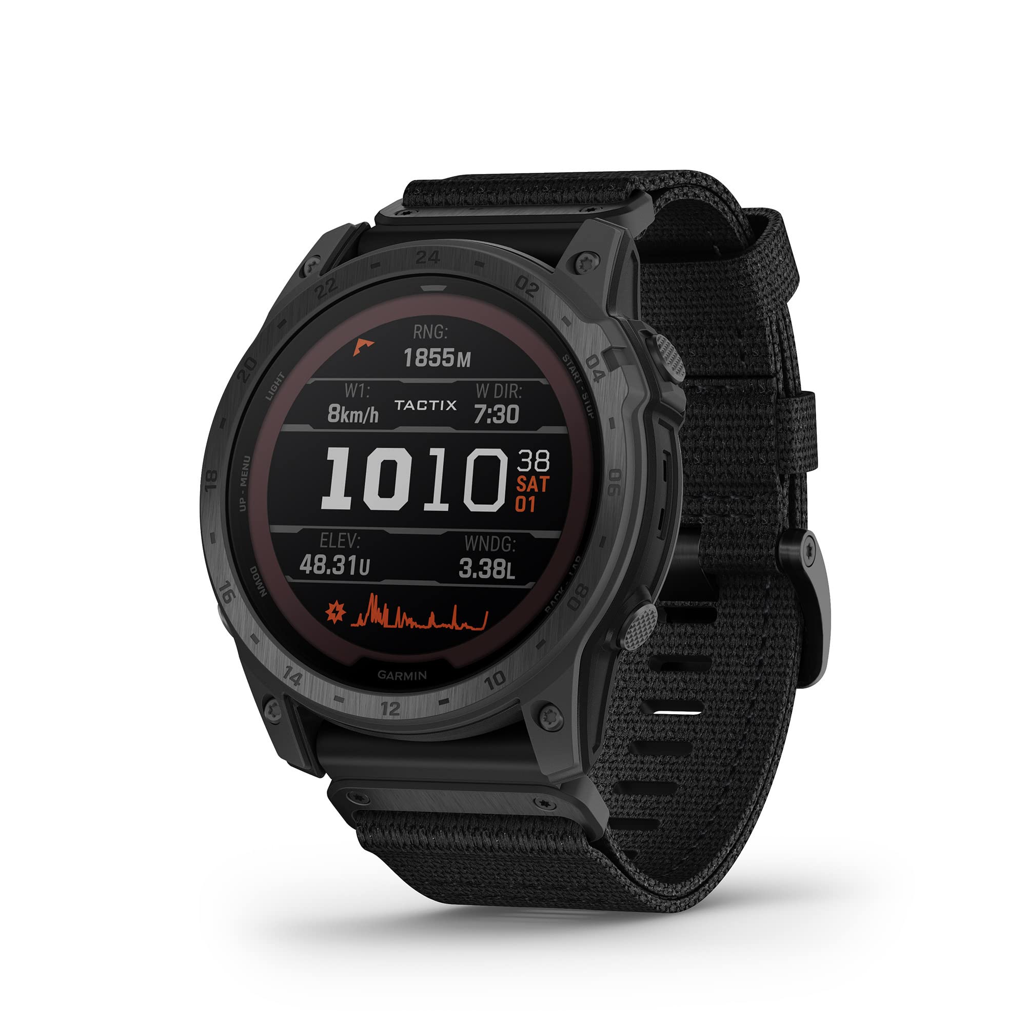 Garmin tactix 7, Pro Ballistics Edition, Ruggedly Built Tactical GPS Watch with Solar Charging Capabilities, Applied Ballistics and Nylon Band,Black