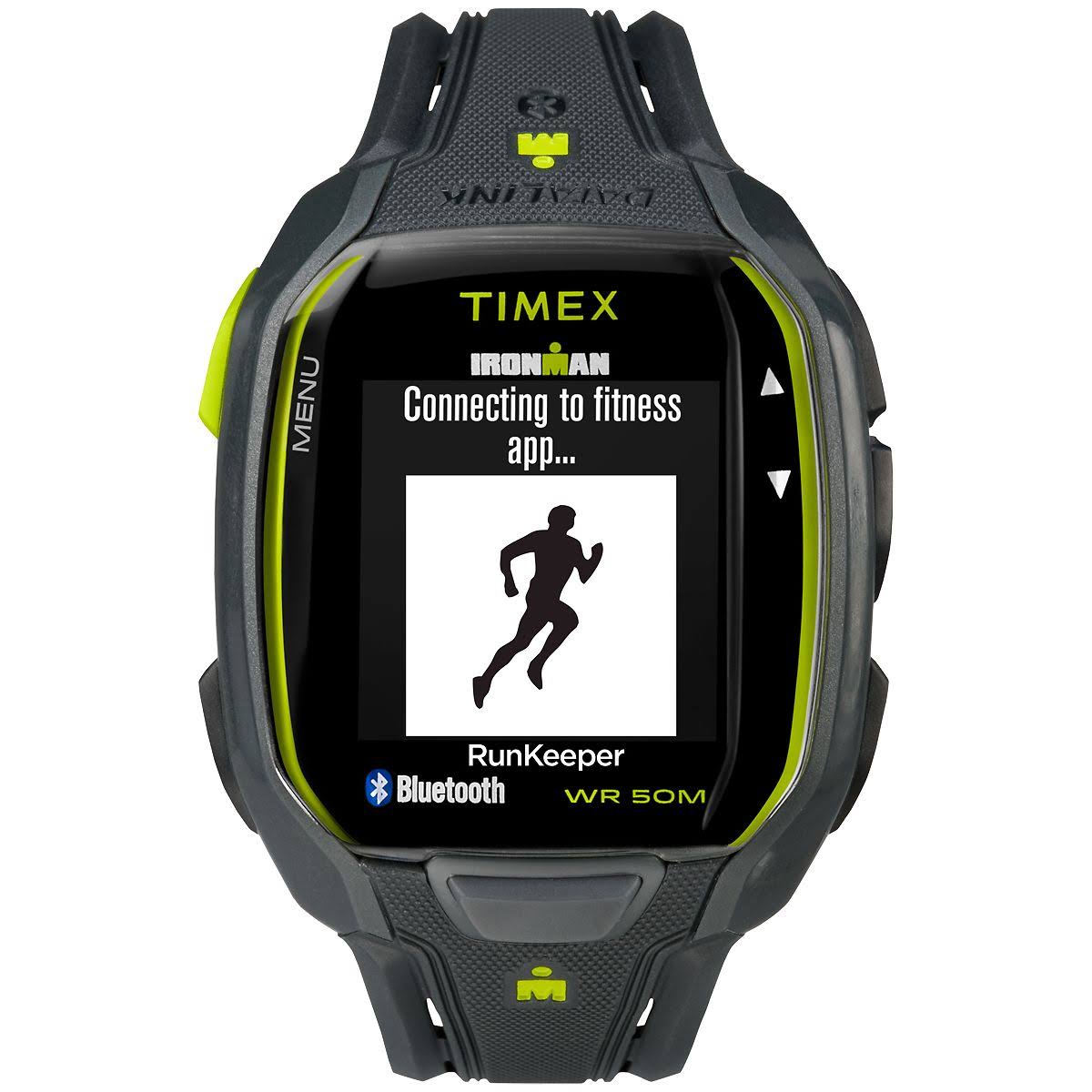 Timex Corporation (Sports) ساعة Timex للرجال TW5K84500 Ironman Run x50 + ساعة بحزام راتينج فحمي / ليموني