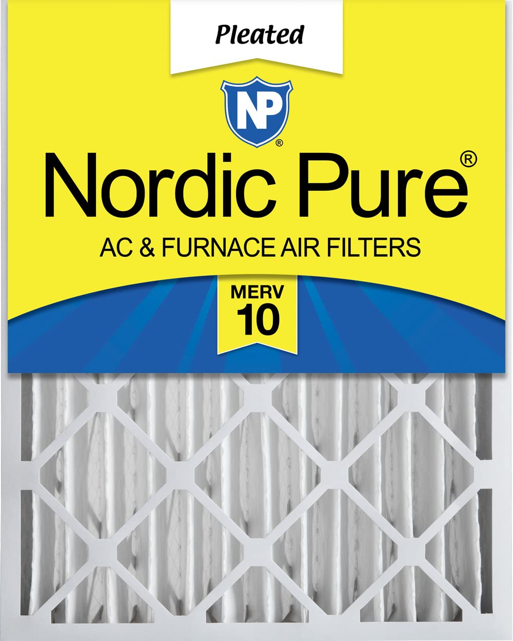 Nordic Pure 20x25x4 (3-5 / 8 العمق الفعلي) فرن MERV 10 مطوي AC