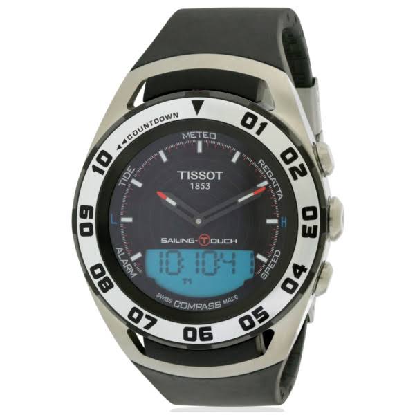 Tissot ساعة Sailing-Touch للرجال بسوار مطاطي متعددة الوظائف T056.420.27.051.01