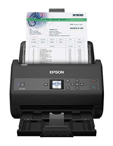 Epson Workforce ES-865 ماسح ضوئي للمستندات عالية السرعة بالألوان على الوجهين مع برنامج تشغيل Twain