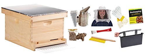 Little Giant 10-Frame Deluxe Beginner Hive Kit Premium Beekeeping Starter Kit للمبتدئين (رقم الصنف HIVE10KIT)