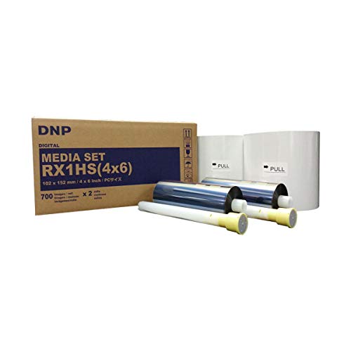 DNP وسائط طباعة 4x6 'لطابعة DS-RX1HS صبغ فرعية ؛ 700 طبعة لكل لفة ؛ عدد 2 رول في العلبة (1400 طبعة إجمالية).
