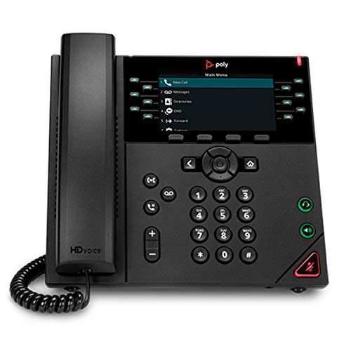 Poly (Plantronics + Polycom) Poly - VVX 450 Business IP Phone (Polycom) - هاتف مكتب IP ملون 12 سطرًا بسماعة - POE - شاشة LCD ملونة 4.3 بوصة