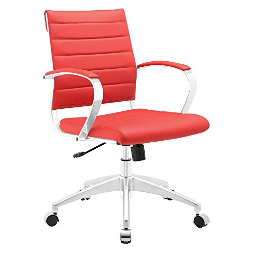 Modway Jive Modern Mid Back Office Chair باللون الأحمر
