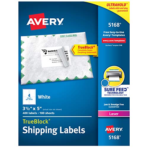 Avery ملصقات عنوان الشحن- 5168