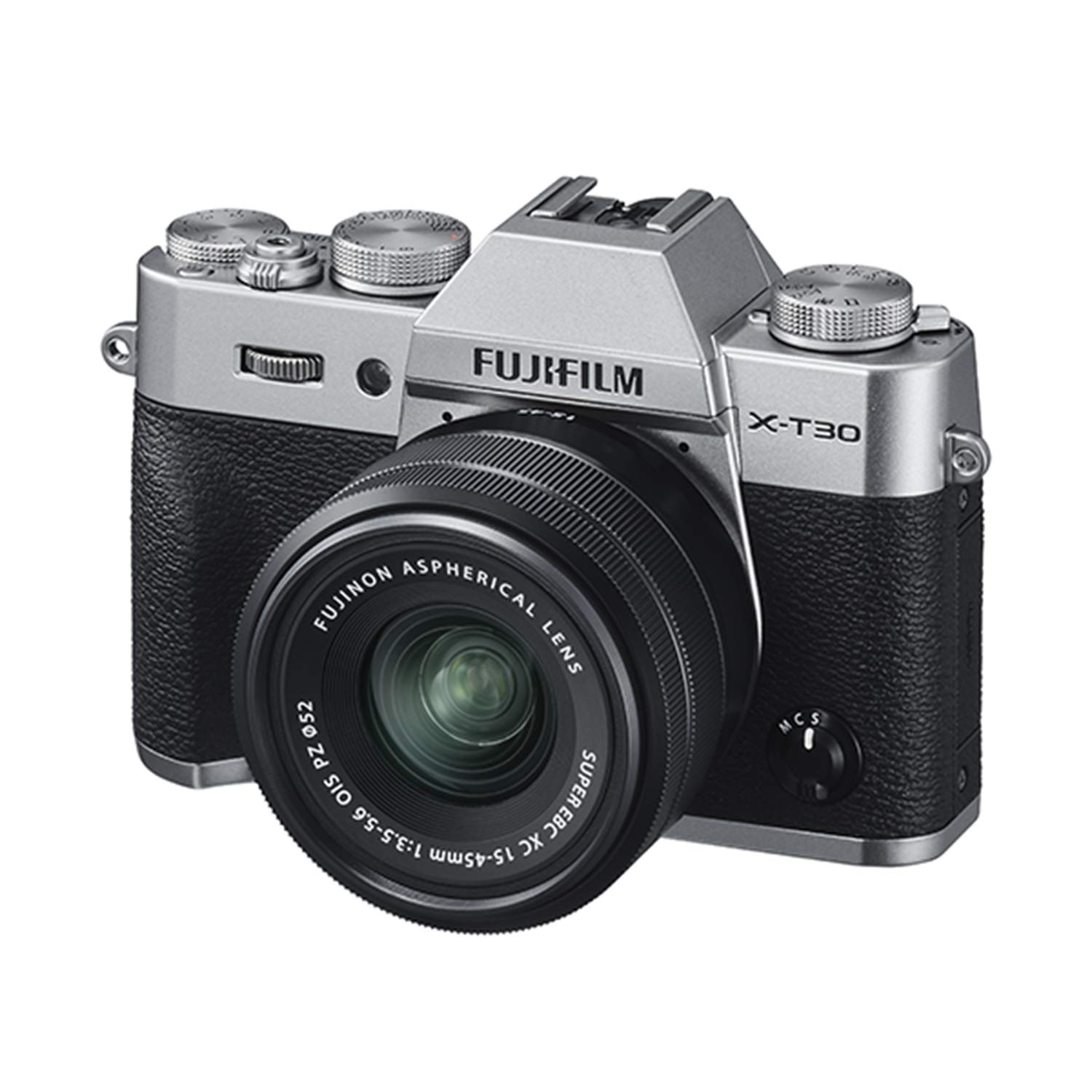 Fujifilm كاميرا فوجي فيلم X-T30 بدون مرآة مع عدسة XC مقاس 15-45 ملم f / 3.5-5.6 OIS PZ - فضي